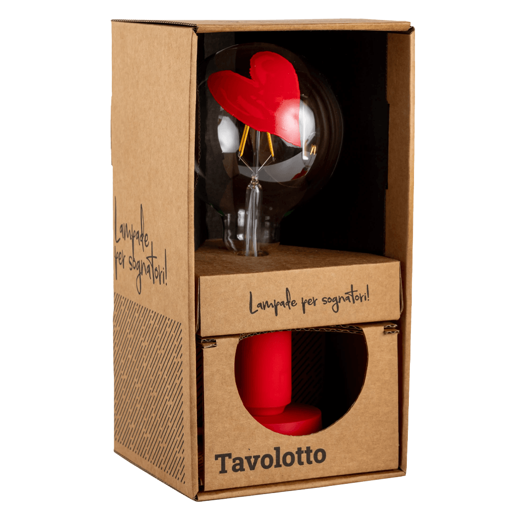 Sbam Design Tavolotto e lampada cuore Italy