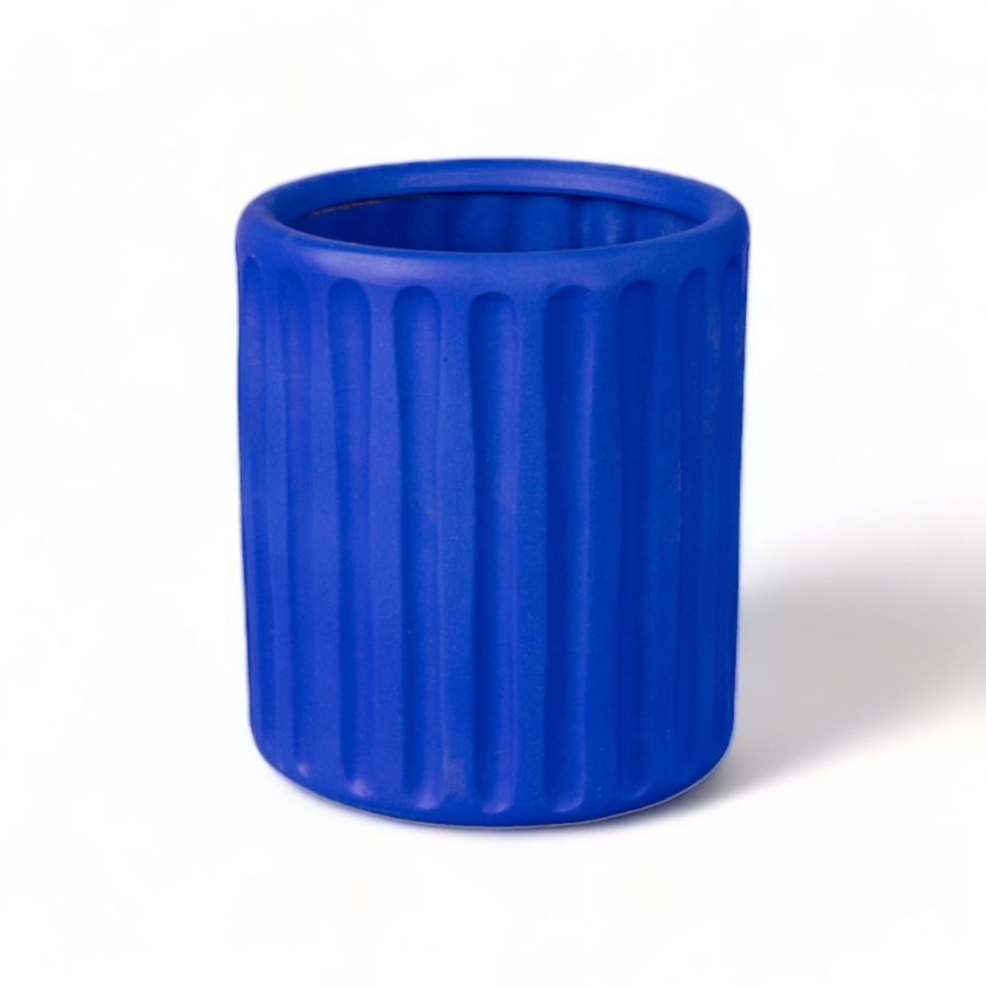 Seletti Magna Graecia Terracotta Vase with Saucer Dorico Blue Acquista Ora