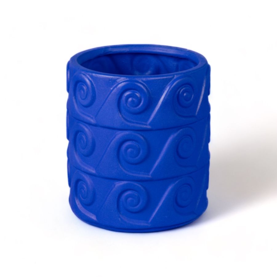 Seletti Terracotta Vase with Saucer Onda Blue Consegna Veloce